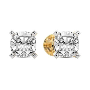 Hermosos Pendientes de Oro Sólido de 10k/12k/14k/18k con Diamantes de Laboratorio en Corte Cojín de Cuatro Puntas (3 CT.) Tw. Joyería Certificada IGI para Mujer - Product Image 4