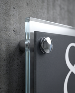 Standoff Acrylic Wall Sign Holder Professional Clear Modern Jewelry Display Custom Logo Branding Directional Signs - Product Image 4