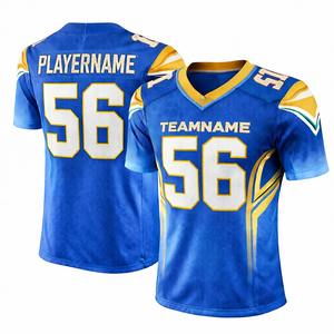 Uniformes de Fútbol Americano Personalizados por Sublimación para Hombre y Mujer, Uniformes de Equipo, 100% Poliéster, Tejido Transpirable de Secado Rápido, Venta al Por Mayor OEM - Product Image 1