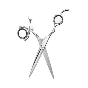 Ciseaux de barbier allemands en acier inoxydable, finition polie, avec anneau de fixation réglable pour le doigt - Product Image 3