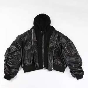 Chaqueta Bomber Personalizada NESTA SPORTS para Hombre, Chaqueta de Motociclista de Cuero PU Cortavientos, Chaqueta Urbana de Alta Calidad - Product Image 6