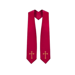 Étole de chœur en satin brodé moderne, artisanat de broderie et de point de croix, personnalisable en couleur et en taille pour robe de chœur - Product Image 5