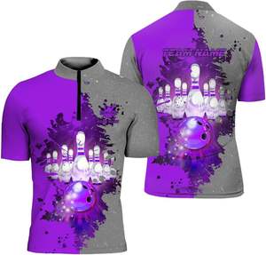Breathable Cheap Price Short Sleeves Fire Pattern Cricket Polo Shirt Design Team logo Name Custom <b>Bowling</b> Shirt - Product Image 2