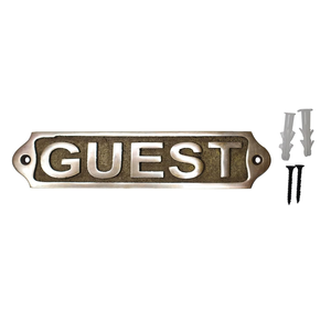Vintage Metal Engraved Guest Door Sign <b>Plate</b> Antique Wall Mounted Customizable Guest Room <b>Name</b> Plaque Decorative Hotel Office - Product Image 1