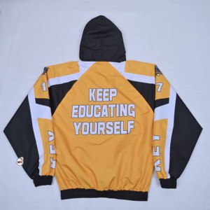เสื้อฮู้ดดี้ปักลายแบบกำหนดเองสำหรับผู้ชาย ทรงปกติ ผ้าฝ้ายเทอร์รี่ 100% สไตล์ลำลอง สตรีทแวร์ ลายดาวและสายฟ้า สำหรับฤดูใบไม้ร่วง - Product Image 2