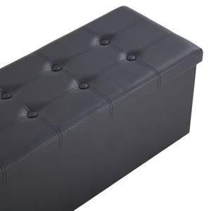 Repose-pieds de rangement pliable en PVC MDF brillant 110*38*38cm - Product Image 2