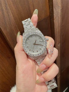 Montre mécanique dorée avec strass, affichage de la date, cadran, bracelet, montre-bracelet, style bijoux de mode - Product Image 5