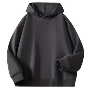 Top Quality <b>Men's</b> Oversized Hooded Sweatshirt Solid Blue Cotton Knitted Casual <b>Pullover</b> With Pocket Autumn Wear - Product Image 2