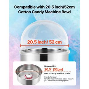 ฝาครอบอะคริลิกใสแบบโดมสำหรับเครื่องทำสายไหมขนาด 20.5 นิ้ว ใช้ได้กับเครื่องทำสายไหมทั่วไป - Product Image 2