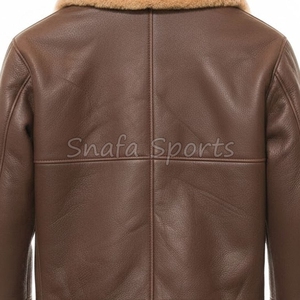 Abrigos de piel de oveja 100% genuinos con cuello de piel, diseño clásico, diseño personalizado, chaqueta de cuero en venta a precio de mayoreo. - Product Image 5