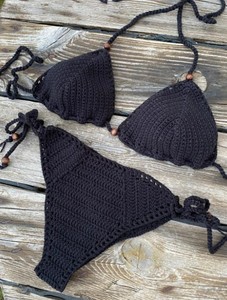 Conjunto de Bikini de Ganchillo Hecho a Mano - Traje de Baño de Algodón Blanco - Product Image 2