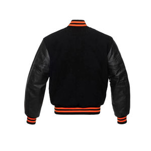Blouson universitaire brodé en laine pour homme, style streetwear, col montant, logo frontal, OEM, le plus vendu - Product Image 4