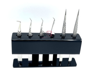 ชุดแหนบต่อขนตาสแตนเลสสีเงิน ป้องกันไฟฟ้าสถิต ปลายหยัก สำหรับมืออาชีพ - Product Image 4