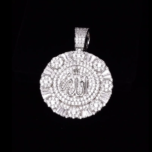 AMBER JEWELS P-518 ทองคำแท้ 14k ชุบทองคำขาว ตัวเรือนทำจากโลหะผสมสังกะสี ประดับเพชรโมอิสซาไนต์ทรงบริลเลียนท์ สไตล์ฮิปฮอป ได้รับการรับรองจาก IGI จี้ชิ้นที่สาม - Product Image 2