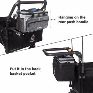 Carrello Pieghevole Robusto con Tettuccio Rimovibile, Ruote Grandi da 4 Pollici per Tutti i Terreni, Freno e Maniglia Regolabile per Campeggio - Product Image 2