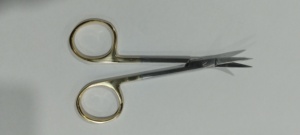 Ciseaux Wilmer personnalisés demi-or, manuels, en acier inoxydable allemand, instruments chirurgicaux courbés, TC Iris, pour greffe de cheveux, ORL - Product Image 3