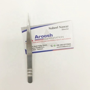 Pince à épiler d'extension de cils professionnelle Dumont en acier inoxydable de haute qualité Logo personnalisé pointu Vente en gros Argent isolé - Product Image 6