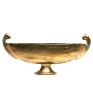 Plateau de service décoratif allongé en bronze rustique sur mesure pour l'aménagement intérieur de luxe – Grand plateau en métal en forme de bateau - Product Image 3