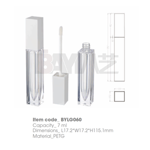 Tubo de Lápiz Labial Cuadrado Transparente y Brillante, Envase de Maquillaje Líquido, Porta Brillo Labial - Product Image 1