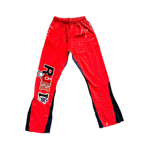 Pantalones de chándal de algodón polar grueso personalizados para hombre, pintados a mano, de pierna ancha, holgados, acampanados, estilo jogger, casuales, con efecto apilado. - Product Image 6