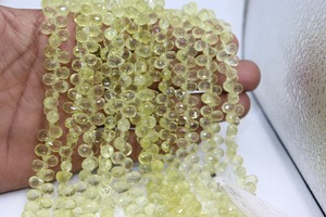 Perles de quartz jaune naturel en forme de goutte, 6-8 mm, 8 pouces, pierres précieuses naturelles pour la création de bijoux, prix de gros - Product Image 5