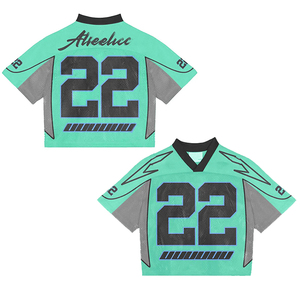 Camiseta Unisex de Manga Corta, Estilo Deportivo, Corte Holgado, 100% Poliéster, Malla Transpirable, Anti-Pilling, Estilo Vintage Casual - Product Image 3