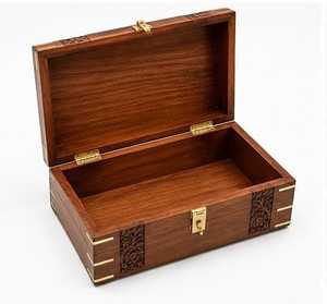 Handmade Bamboo <b>Wooden</b> <b>Jewelry</b> <b>Box</b> Carved Floral Treasure Case Lockable Storage Organizer for Rings Necklaces Christmas - Product Image 3