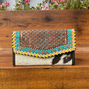 Cartera tallada a mano para mujer, funda de teléfono elegante, multiusos, carteras de piel de leopardo occidental, novedad - Product Image 2