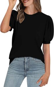 Camiseta de Manga Larga de Algodón y Poliéster, Tejido de Punto, Manga Abullonada, Transpirable, con Logotipo Personalizado, Corte Ajustado, Moda Primavera, Ropa Casual - Product Image 3