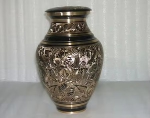 Indian Exporter Metal Memorial Cremation <b>Urn</b> for Human Ashes <b>Large</b> Size Handcrafted Metal <b>Urns</b> Wholesale Supplies - Product Image 5