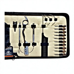 Herramientas de Peinado con Acabado Plateado, Kit de Herramientas para Extensiones de Cabello Todo en Uno Personalizable con Pinzas, Tijeras, Clips y Lazos para Salón - Product Image 2