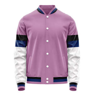 Veste universitaire personnalisée pour hommes, entièrement boutonnée, broderie, col montant, uniforme d'hiver, vente en gros - Product Image 2