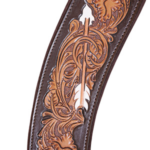 Collar de pecho Western Tripping con flecha de flor silvestre y correas de cuero crudo - Product Image 5