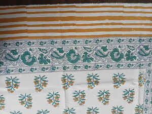 Cubierta de mesa de algodón indio floral de alta calidad de lujo hecho a mano para cocina, comedor y eventos de boda - Product Image 4