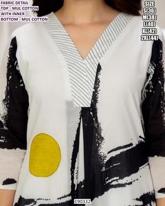 Conjunto de Kurta Tradicional de Algodón Bordado para Mujer, Corte Regular, Largo hasta el Suelo, de Secado Rápido, Marca Saanvi Summer Blossom, para Bodas y Fiestas - Product Image 6