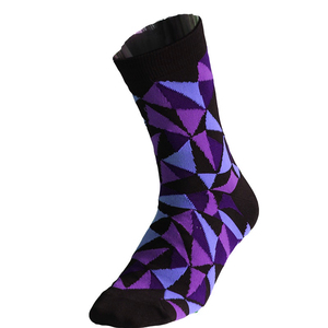 Chaussettes de sport à motif géométrique pour la course à pied, respirantes, en spandex et polyester, pour adultes, été - Product Image 4