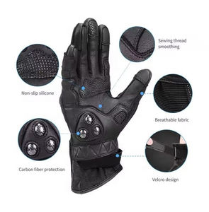 Meilleurs gants de motard en cuir grande taille, compatibles écran tactile, pour motocross et moto, gants d'hiver avec livraison - Product Image 6