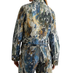 Chaqueta Corta de Mezclilla para Mujer, Estilo Safari, con Bolsillos, Lavada, para Otoño e Invierno, Proveedor Mayorista OEM ODM - Product Image 2