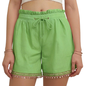 Nouveaux shorts de sport pour femmes à taille haute, couleur unie, style Europe et Amérique, avec bande de maintien à la taille, shorts sexy pour femmes - Product Image 3