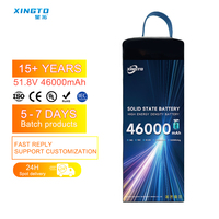 Batterie rechargeable NMC LiNiMnCoO2 semi-solide au silicium-carbone 6S 12S 14S 18S 24S 46000 mAh 320 Wh/kg pour drone UAV, fabriquée en Chine