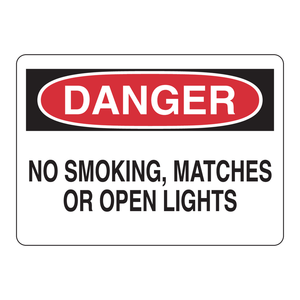 Brady Danger No Smoking <b>Matches</b> or Open Lights Safety Sign for Industrial and Laboratory Areas - Product Image 2