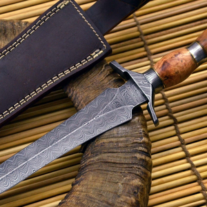 Couteau de chasse et de camping en acier Damas, outil de poche multi-usage, équipement de survie tactique, lame fixe, vente en gros, DIY, OEM - Product Image 1