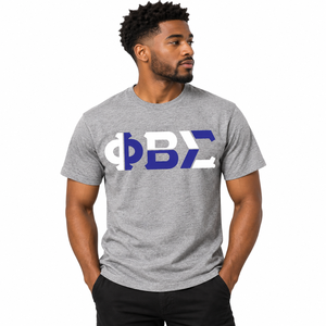 Camiseta con Letras Griegas de Phi Beta Sigma, Camiseta Informal de Manga Corta para Hombre con Paneles de Tela en Contraste para Eventos - Product Image 1