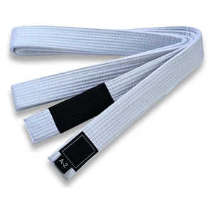Cinturón de BJJ Blanco Premium al por Mayor 2026, 100% Algodón, Ligero, Cintura Alta, Personalizado con Nombre y Logotipo Bordados, Unisex - Product Image 1