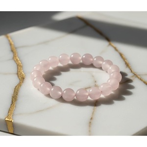 Handcrafted Rose Quartz Healing Crystal <b>Bracelet</b>-Natural <b>Beaded</b> <b>Bracelet</b>-Wholesale - Product Image 1