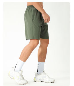 Pantalones Cortos de Entrenamiento de Color Personalizado Directo de Fábrica con Cintura Ajustable con Cordón y Dobladillos Duraderos de Doble Costura - Product Image 6