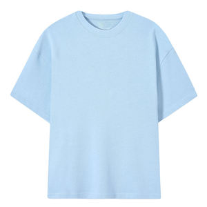เสื้อยืดคอกลมหนาพิเศษทรงโอเวอร์ไซส์สำหรับผู้ชาย ปี 2026 ผ้าฝ้าย 100% ทรงหลวมไหล่ตก  เสื้อยืดเรียบง่ายผ้าฝ้าย 100% สำหรับผู้ชาย - Product Image 1