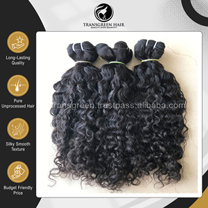 Cabello Rizado Natural Indio Virgen 100% |   Extensiones de Cabello Humano Virgen de Templo de Primera Calidad, Sin Procesar, Fabricadas en India - Product Image 5