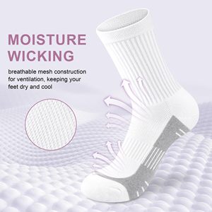 White Athletic Crew <b>Socks</b> Cotton Bamboo Fiber Breathable Running Training <b>Socks</b> for Adults Summer Sport Wear - Product Image 5