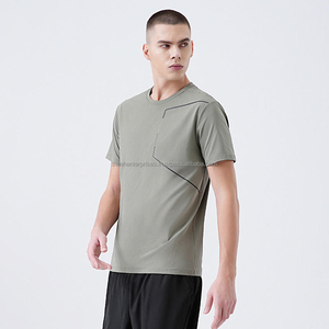 Camiseta de Algodón para Hombre, Ligera, 180 GSM, Suave, Cómoda, Transpirable, Elegante, Informal, para Uso Diario, Verano, OEM, Venta al Por Mayor - Product Image 4